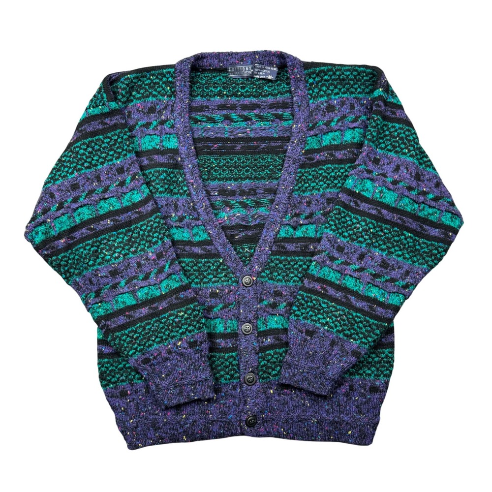 Vintage 90s Editions Van Heusen Cardigan Sweater Men Medium Retro Grandpa Knit